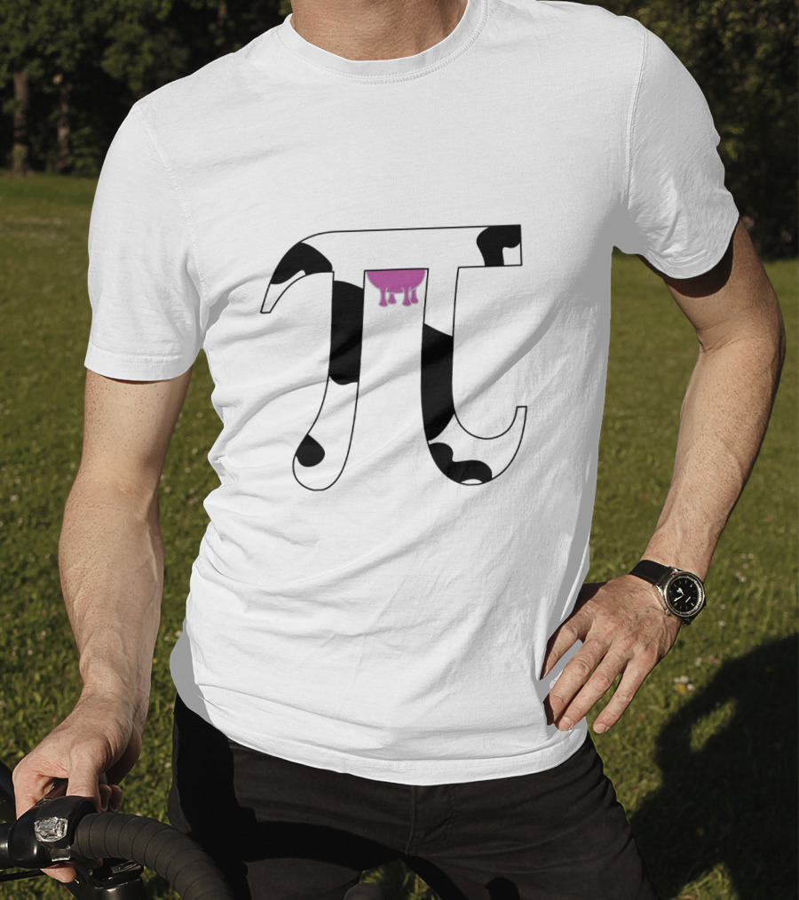 Pi Symbol With Cow Print And Udder T-Shirt
