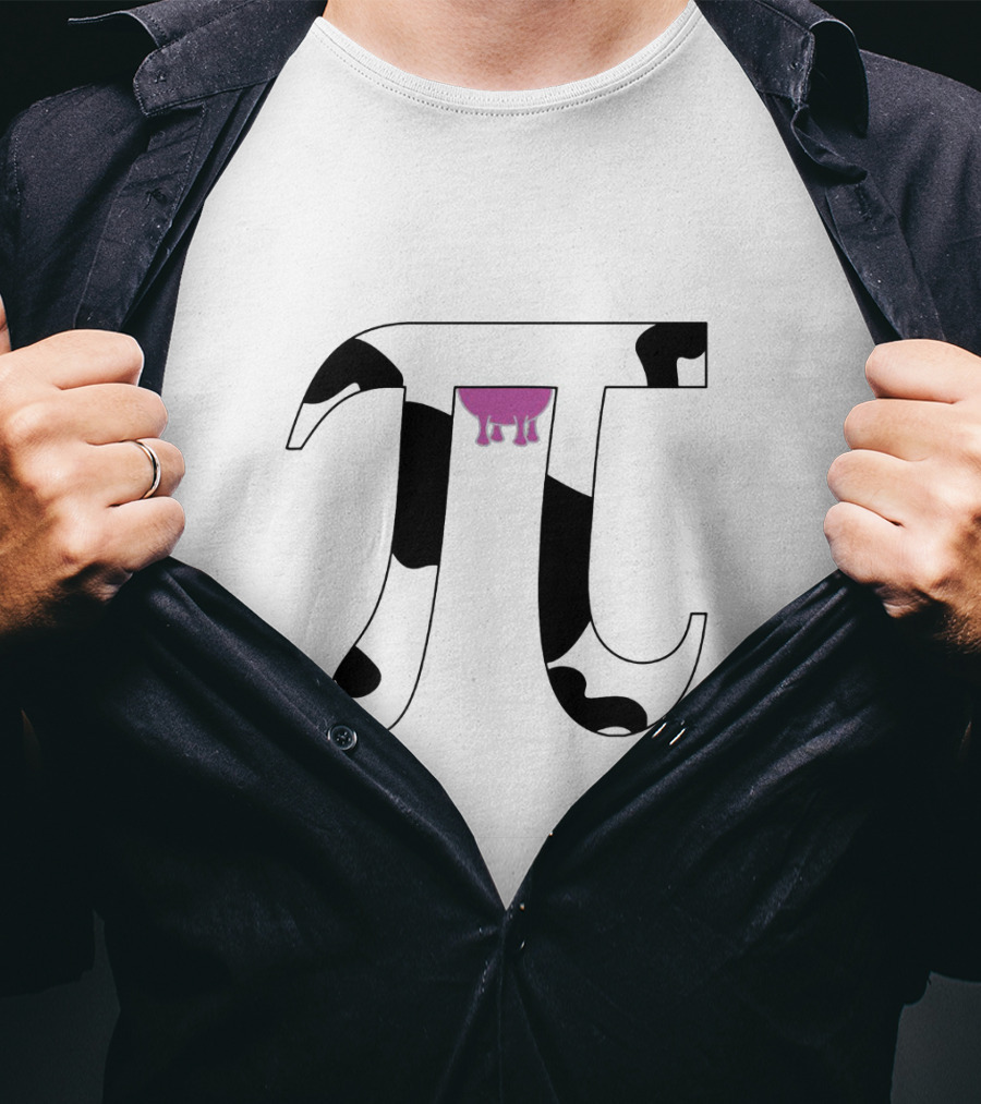 Pi Symbol With Cow Print And Udder T-Shirt