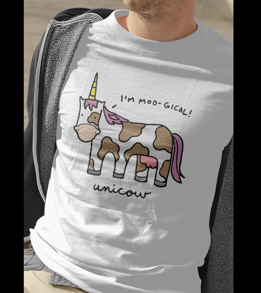 Unicow I'm Moo-gical Fun Cartoon Illustration With Unicorn And Cow Combo T-Shirt