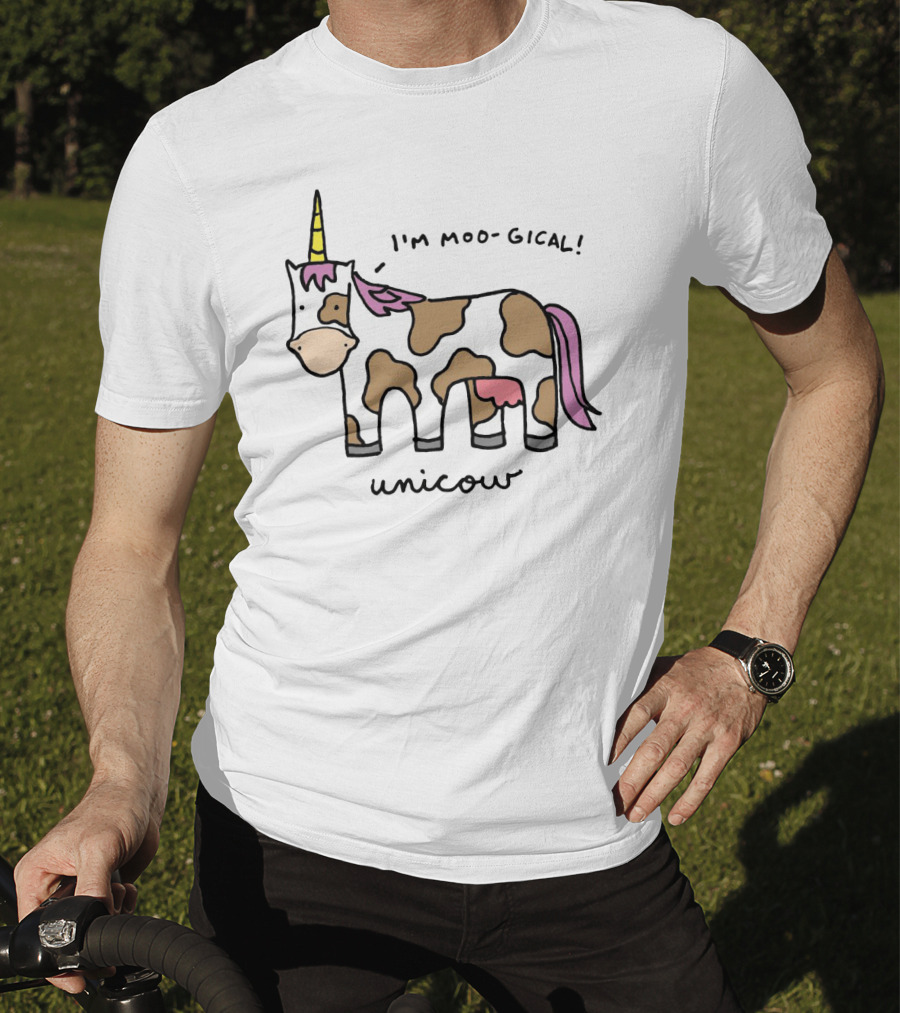 Unicow I'm Moo-gical Fun Cartoon Illustration With Unicorn And Cow Combo T-Shirt