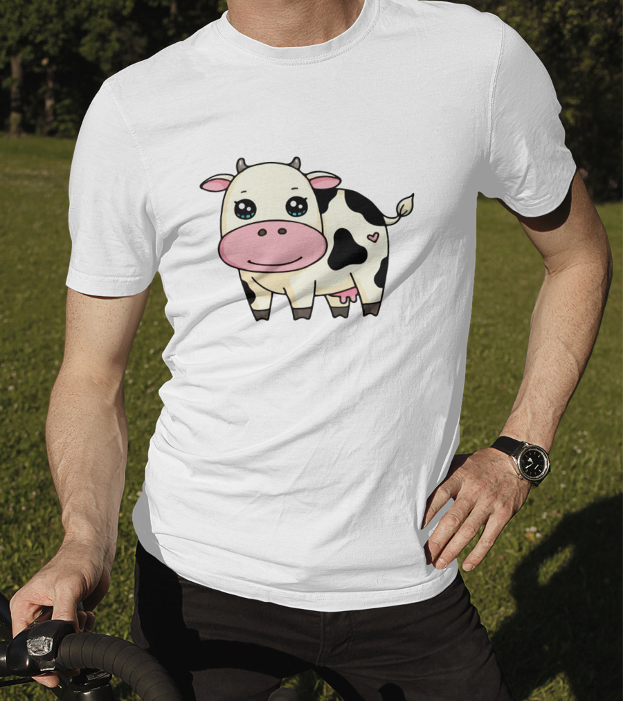 Chibi Dairy Cow With Heart Spot T-Shirt