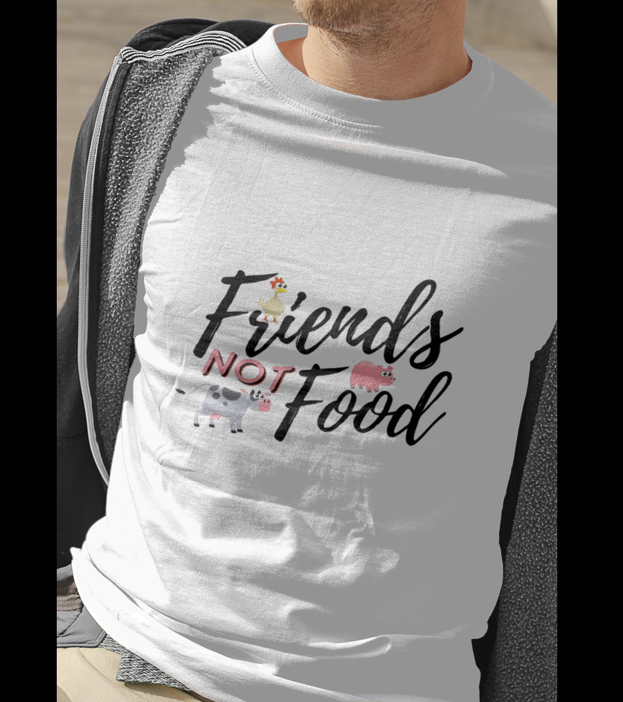 Friends Not Food Animal Rights Pig Cow Chicken T-Shirt