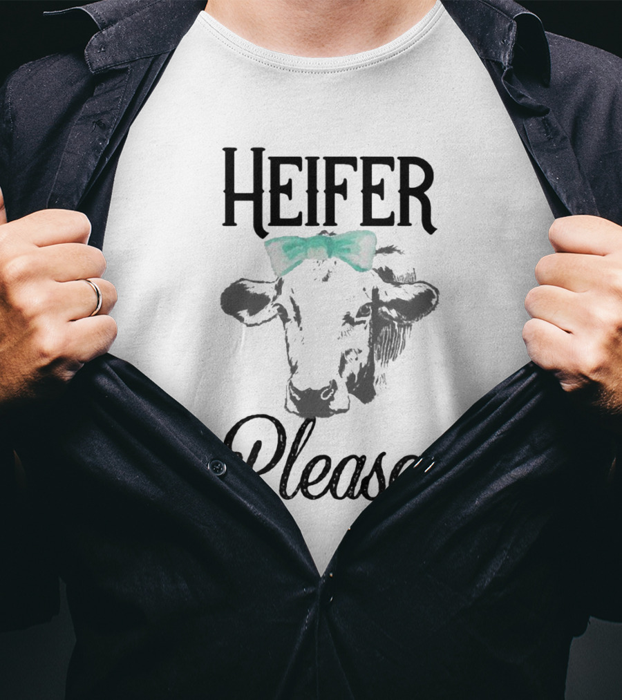 Heifer Please Cow Graphic With Bow T-Shirt