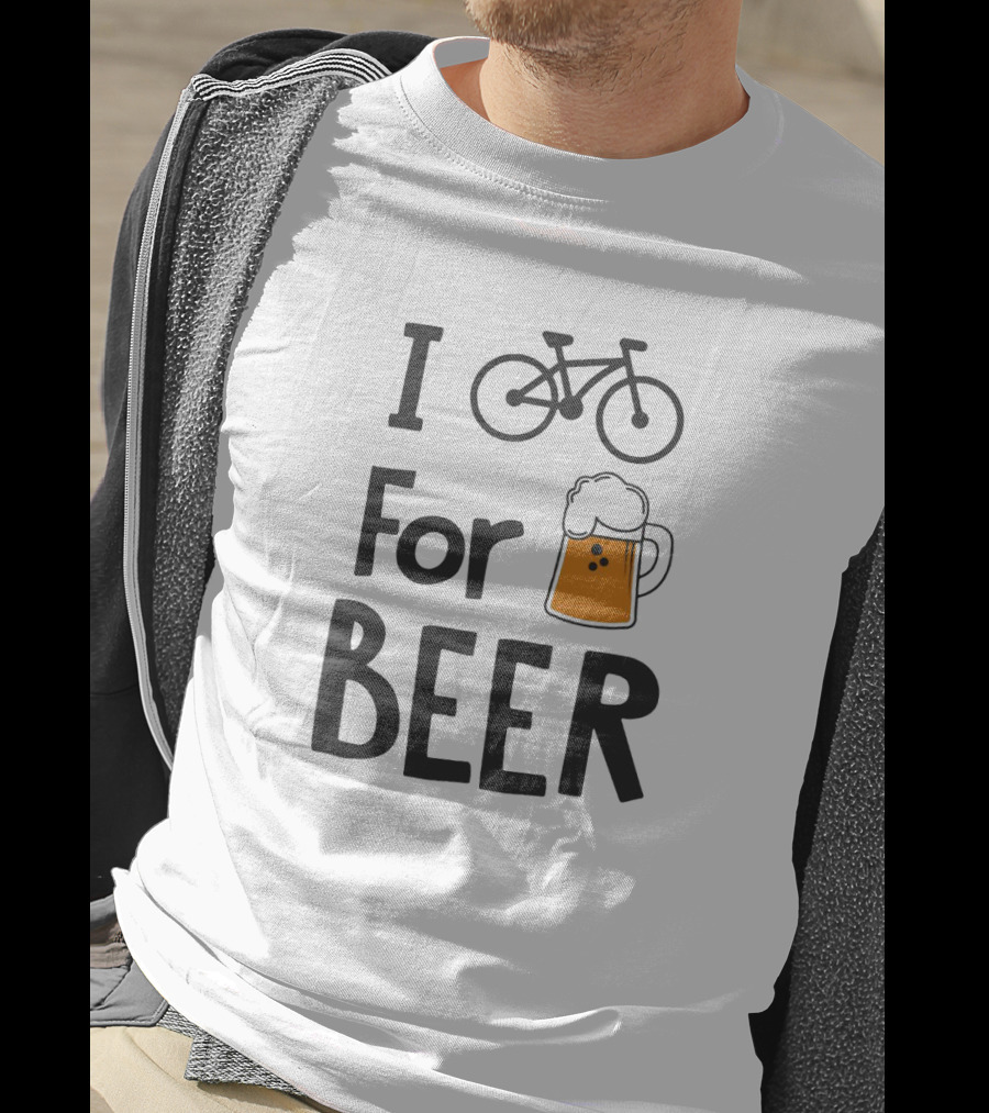 I Bike For Beer Fixie BMX Sports Gym Cycling T-Shirt
