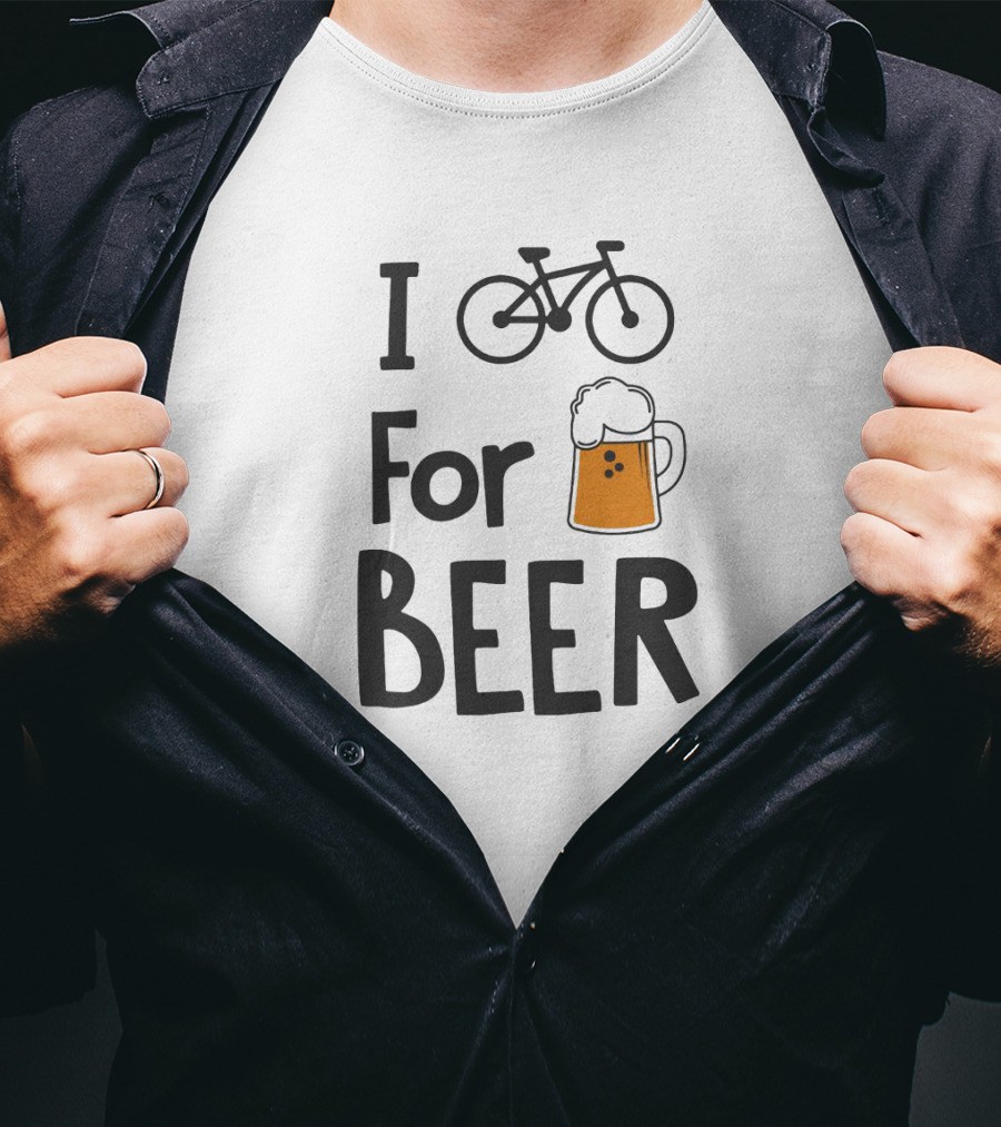 I Bike For Beer Fixie BMX Sports Gym Cycling T-Shirt