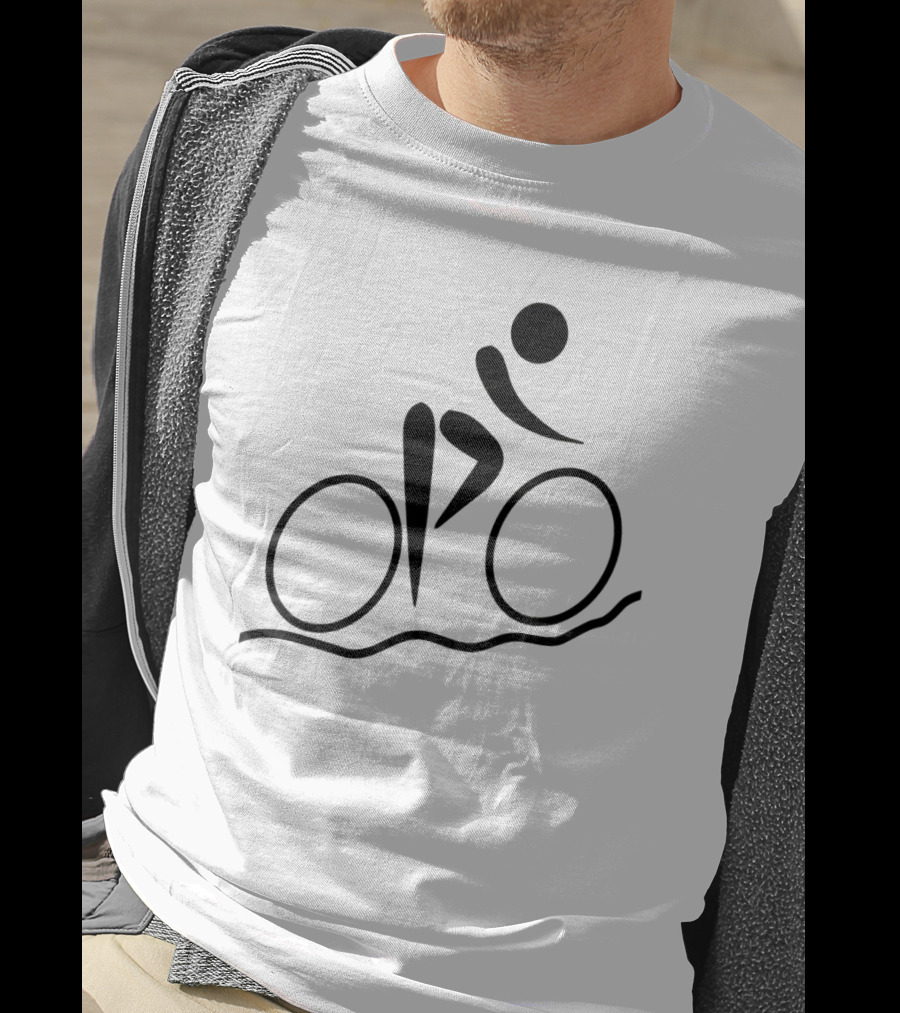 Cycling Minimalist Rider On Curved Path T-Shirt