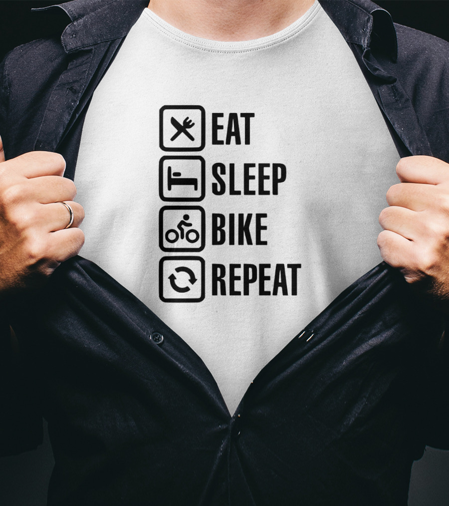 Eat Sleep Bike Repeat Cycling Lifestyle Icons T-Shirt