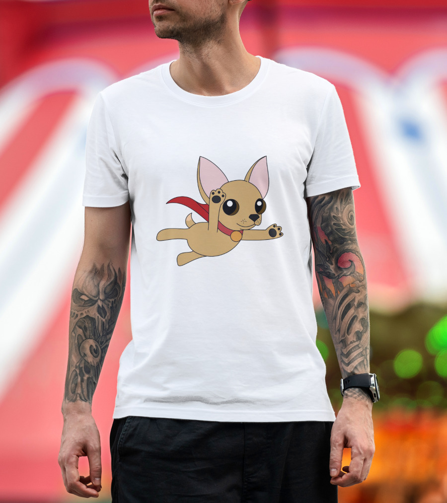 Flying Super Chihuahua with Red Cape T-Shirt