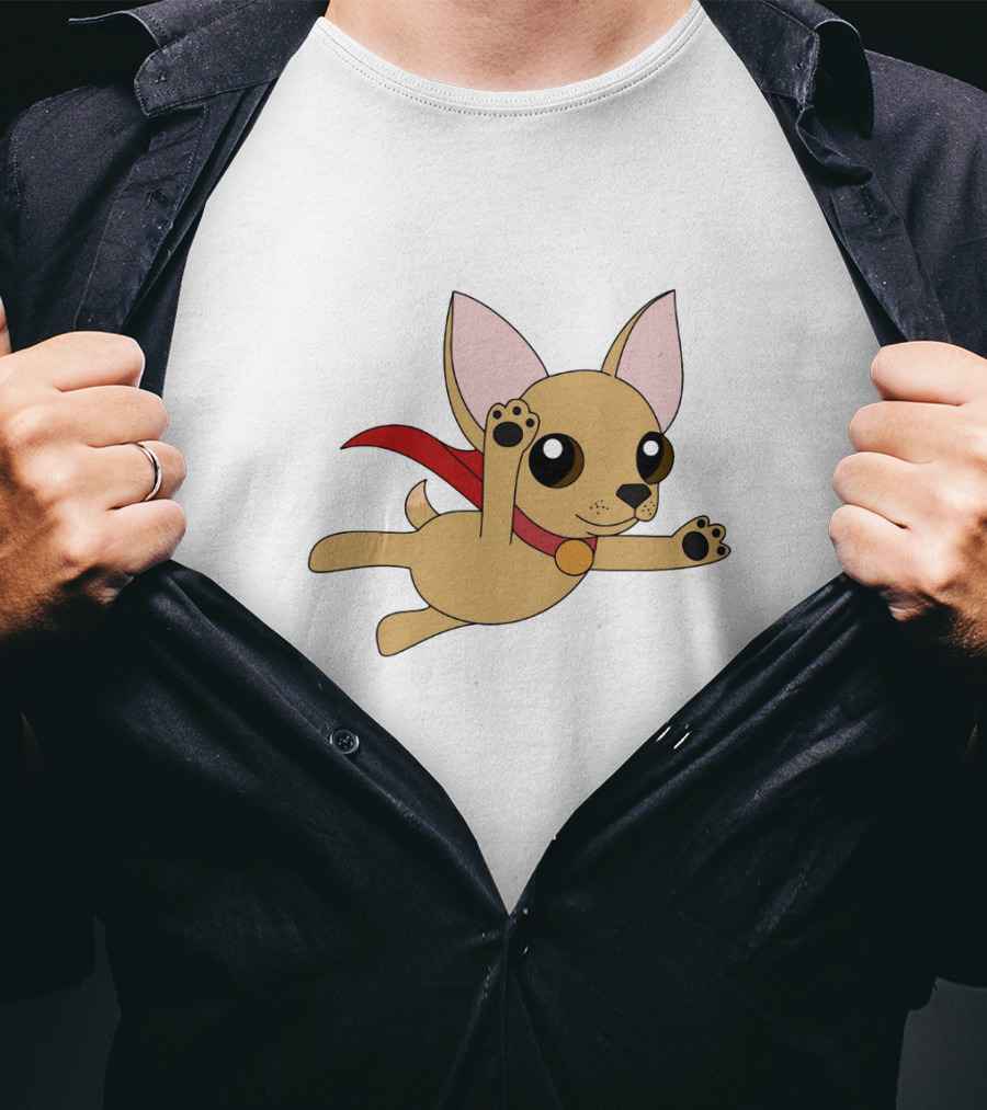 Flying Super Chihuahua With Red Cape T-Shirt