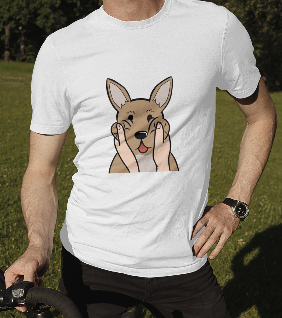 Chihuahua Chubby Cheeks Cute Face Squeezing Happy Expression T-Shirt