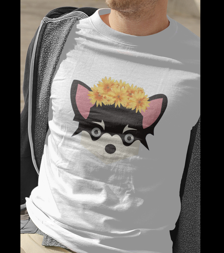 Chihuahua With Crown Of Yellow Flowers T-Shirt