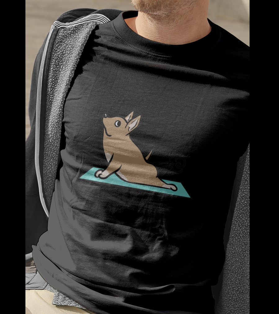 Chihuahua Yoga Pose With Fart Cloud On Mat T-Shirt