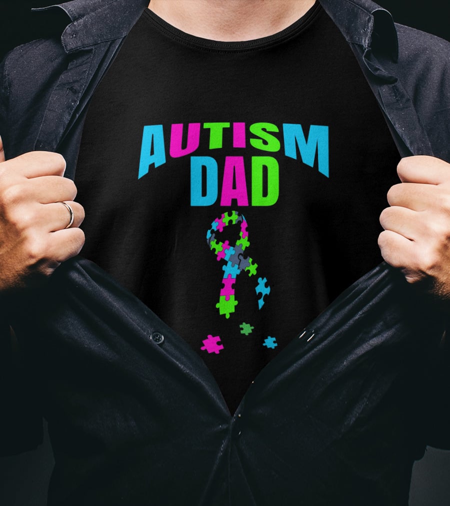 Autism Dad Puzzle Piece T-Shirt