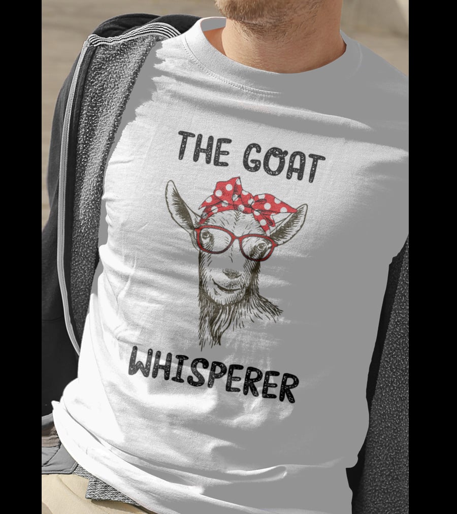 The Goat Whisperer Red Polka Dot Scarf Glasses T-Shirt