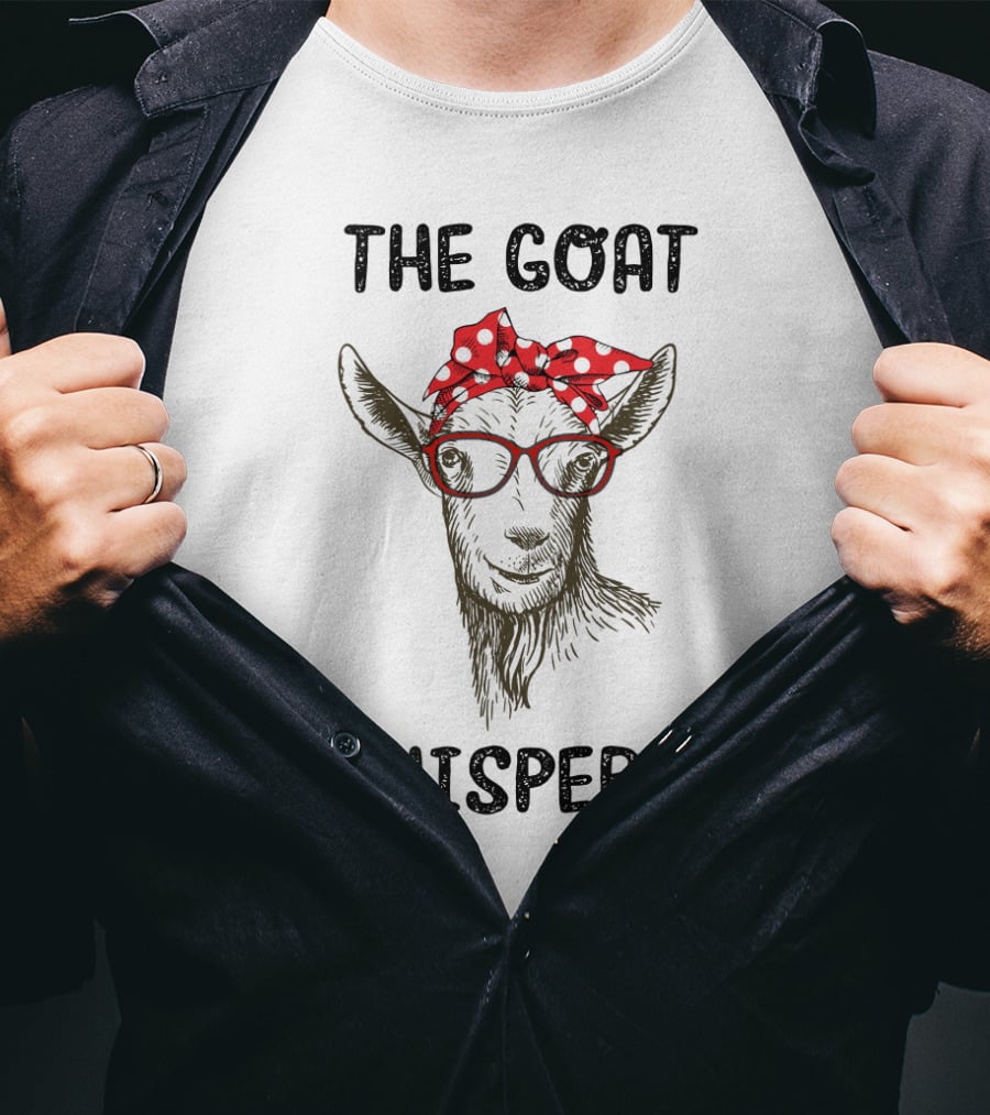 The Goat Whisperer Red Polka Dot Scarf Glasses T-Shirt