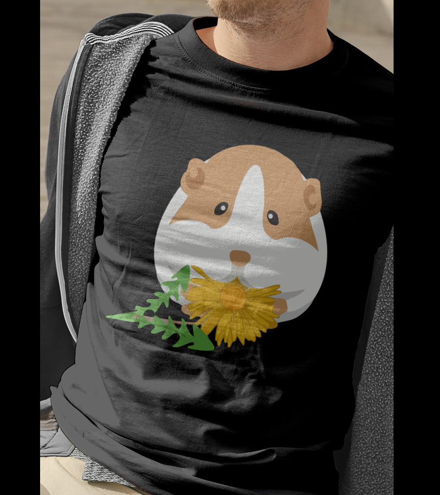 Guinea Pig With Dandelion And Green Leaves T-Shirt