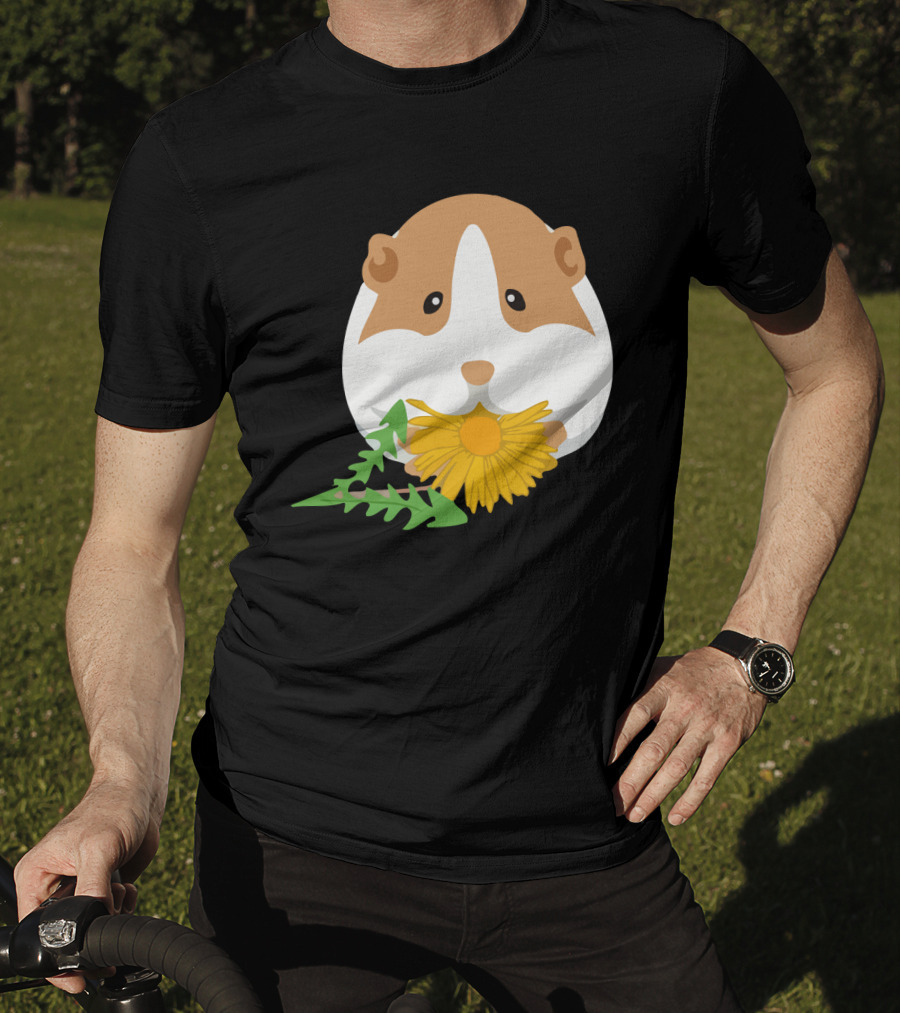 Guinea Pig With Dandelion And Green Leaves T-Shirt
