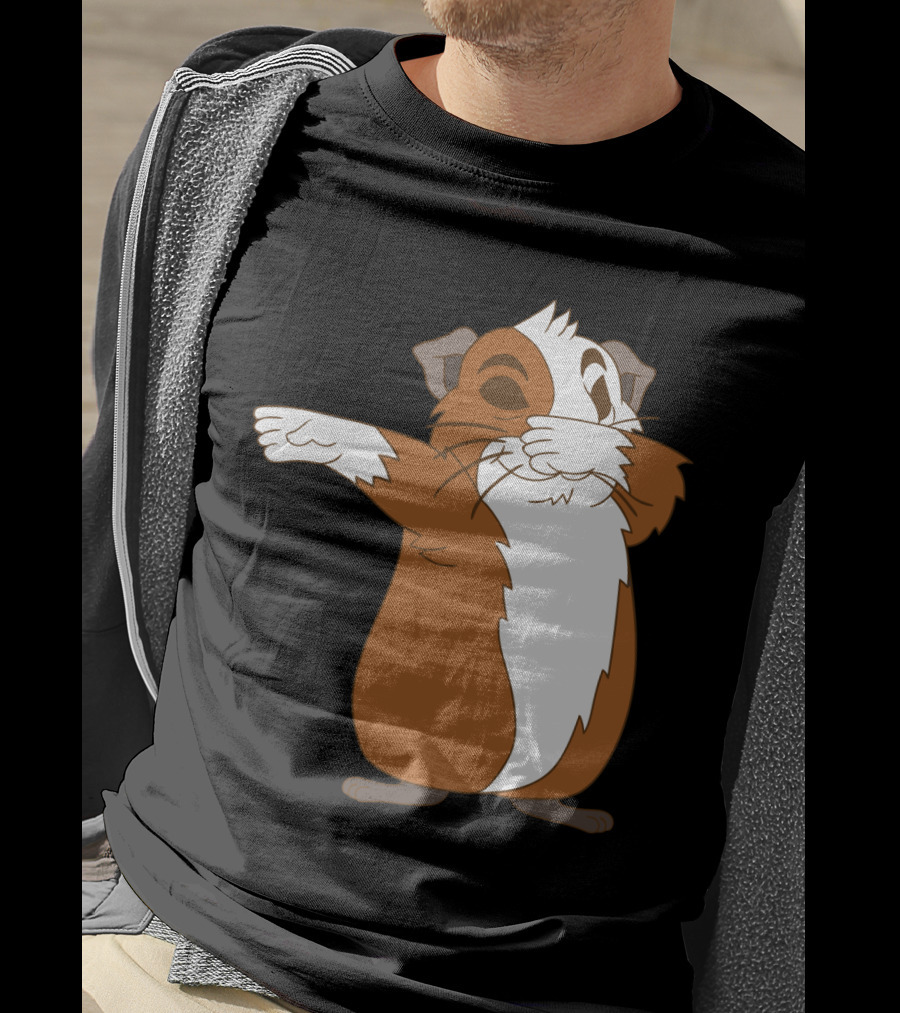 Guinea Pig Dabbing Pose Brown And White Animal Dance Move T-Shirt