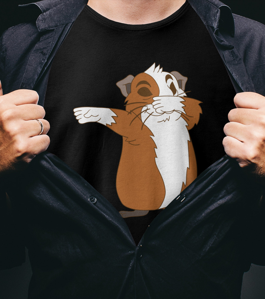 Guinea Pig Dabbing Pose Brown And White Animal Dance Move T-Shirt