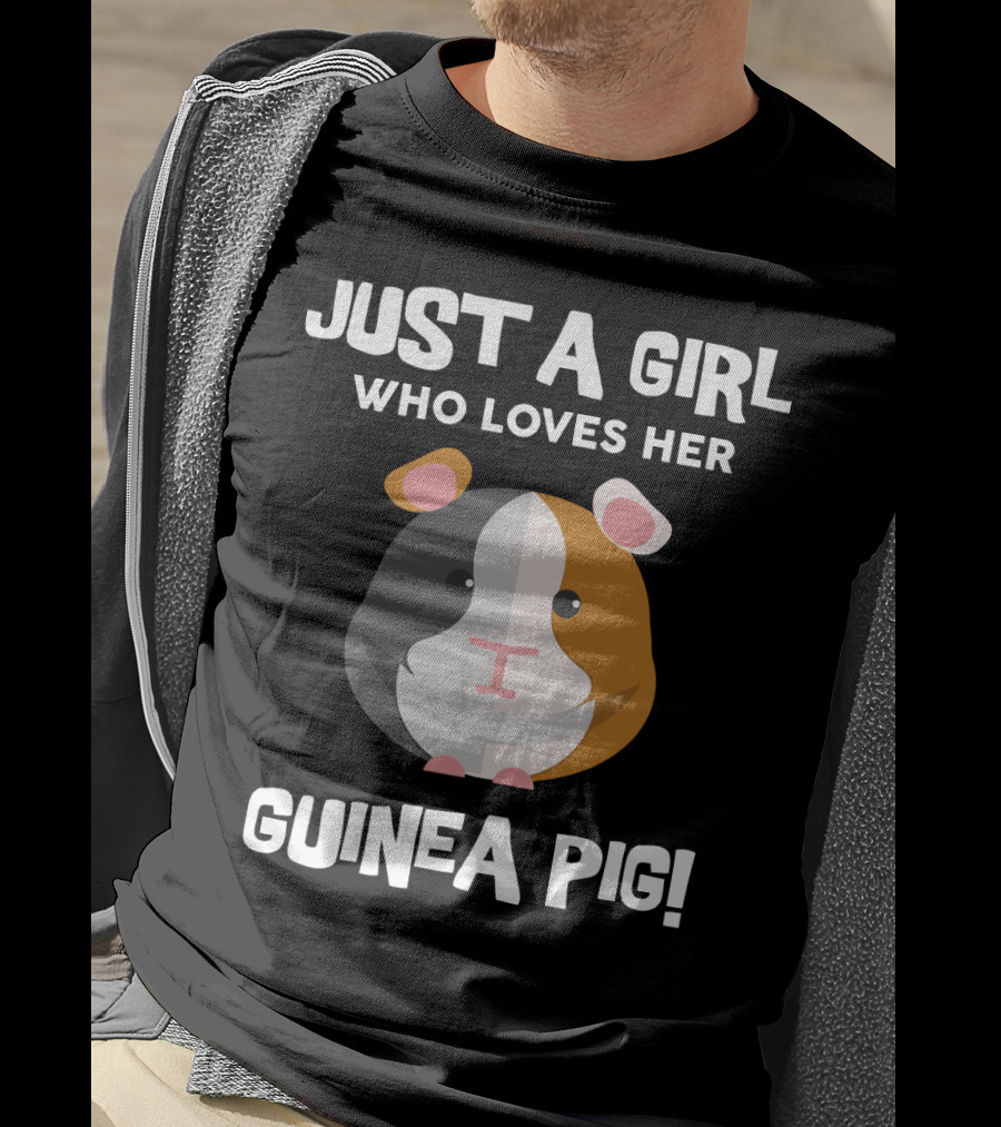 Passionate Girl Proudly Cherishes Her Adorable Guinea Pig T-Shirt