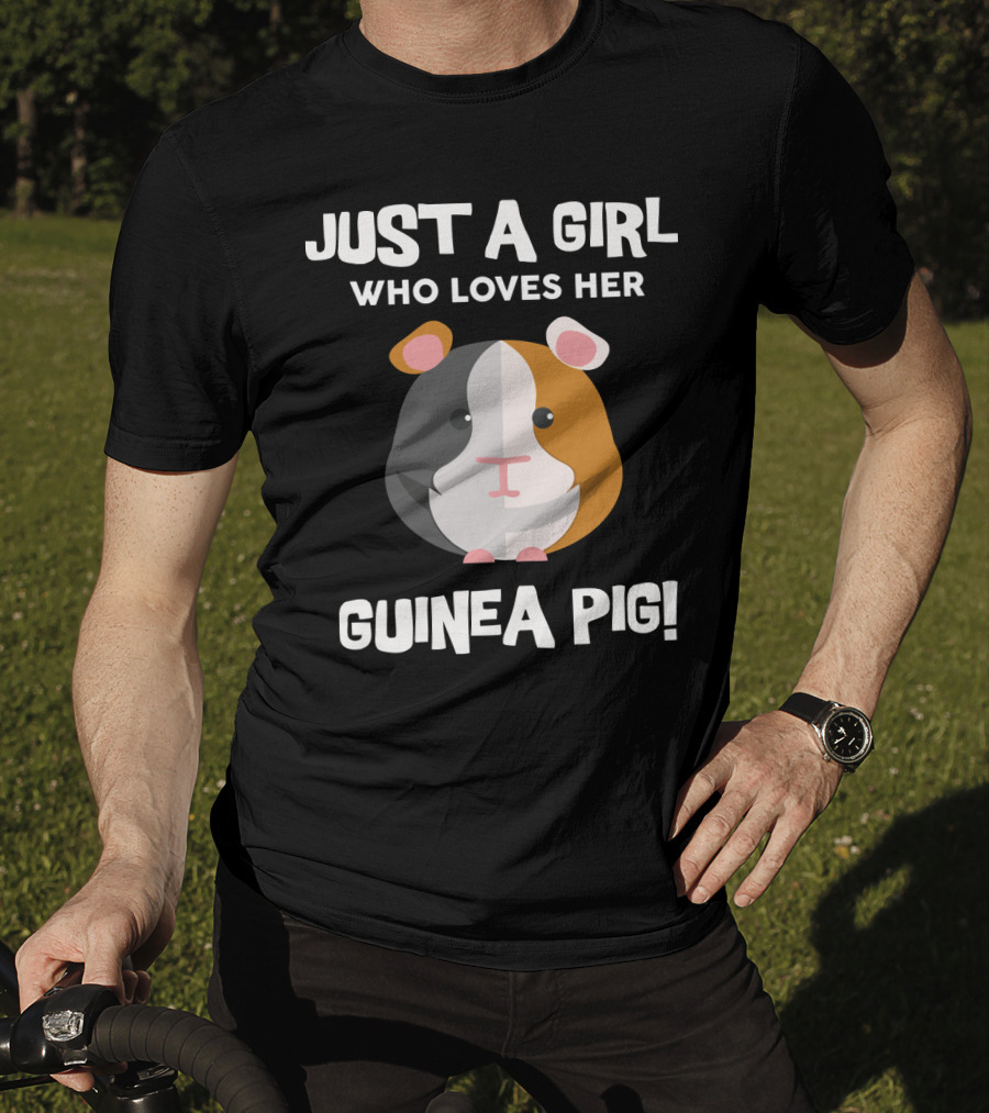 Passionate Girl Proudly Cherishes Her Adorable Guinea Pig T-Shirt
