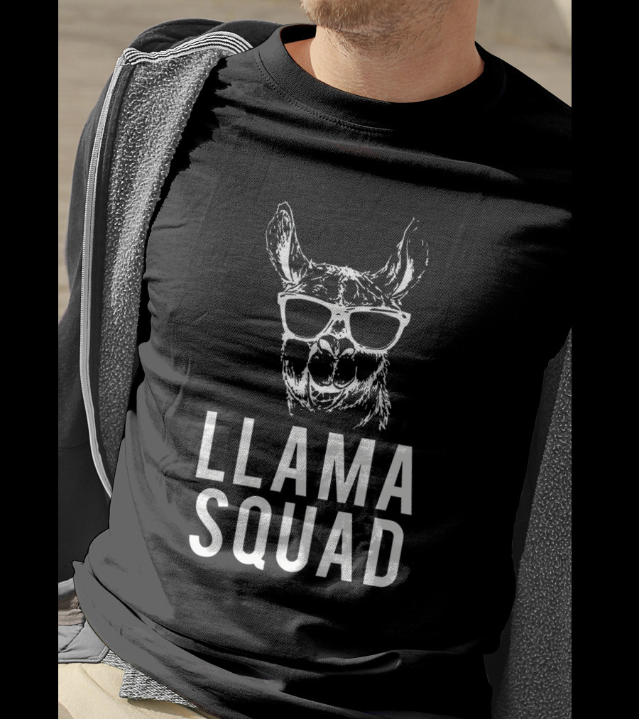 Llama Squad Sunglasses Cool Llama Club T-Shirt