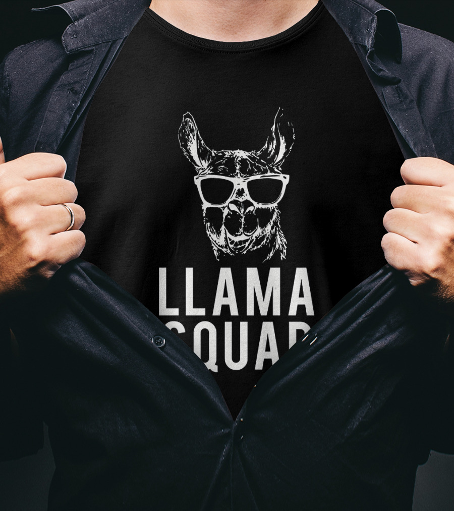 Llama Squad Sunglasses Cool Llama Club T-Shirt