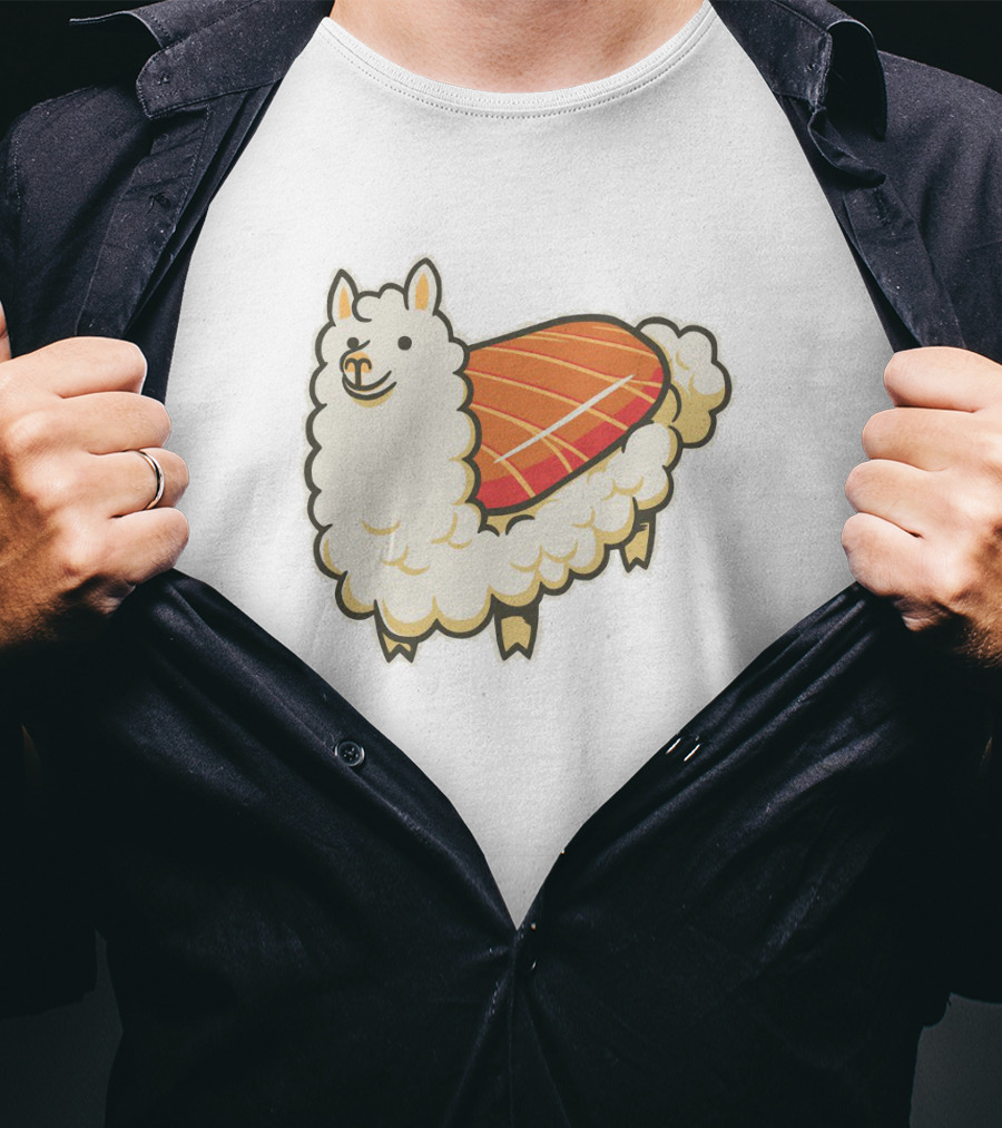Alpaca Sushi Nigiri Fusion Design Playful T-Shirt