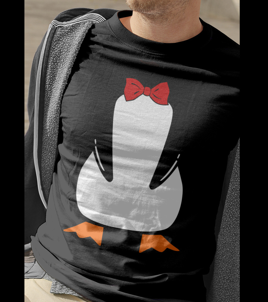 Penguin Penguin With Red Bow Tie And Orange Feet T-Shirt