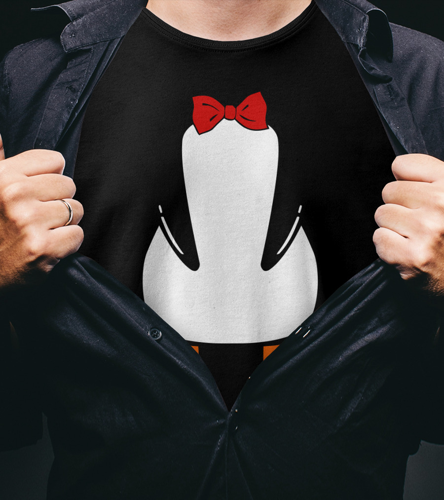 Penguin Penguin With Red Bow Tie And Orange Feet T-Shirt