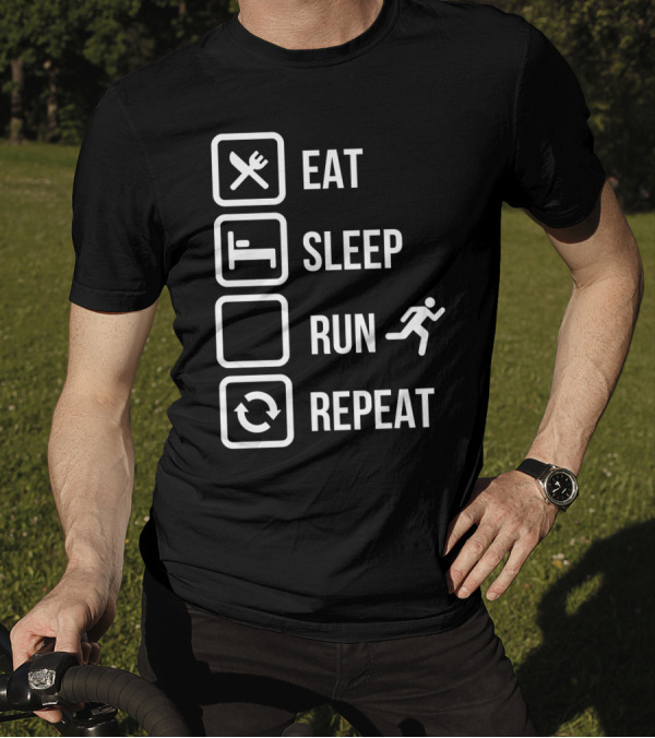 Eat Sleep Run Repeat With Iconic Activity Sequence T-Shirt