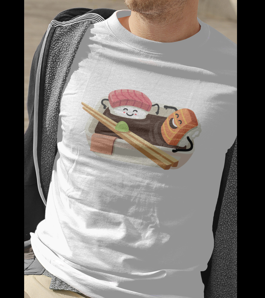 Sushi Shower Relaxing Nigiri And Salmon In Soy Sauce Bathtub T-Shirt