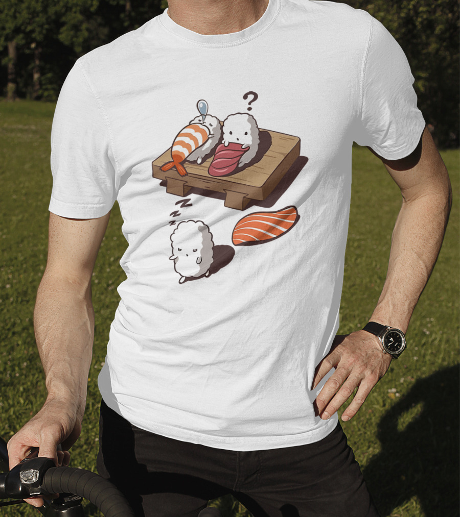 Sushi Sleepiness With Adorable Rice Characters And Nigiri Puzzle T-Shirt