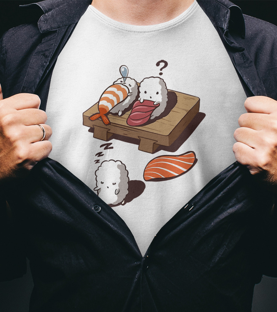 Sushi Sleepiness With Adorable Rice Characters And Nigiri Puzzle T-Shirt