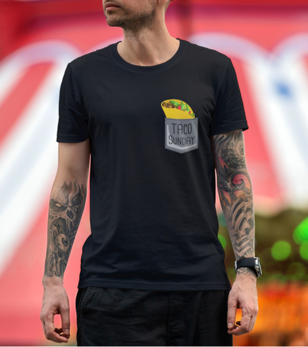 Premium T-Shirt: Taco Sunday in Pocket T-Shirt Taco Sunday in Pocket T-Shirt