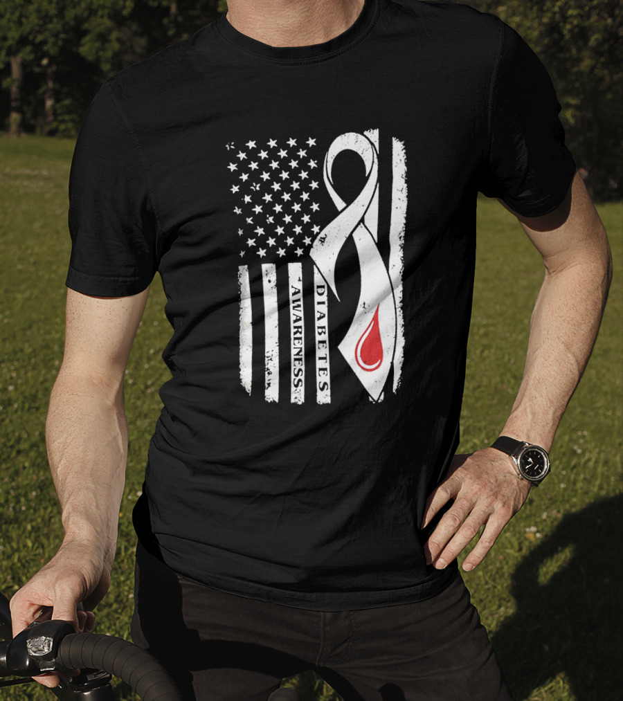 USA Flag Diabetes Awareness T-Shirt