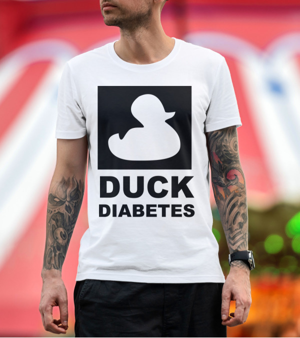 Premium T-Shirt: Duck Diabetes Rubber Duck Logo White T-Shirt Duck Diabetes Rubber Duck Logo White T-Shirt