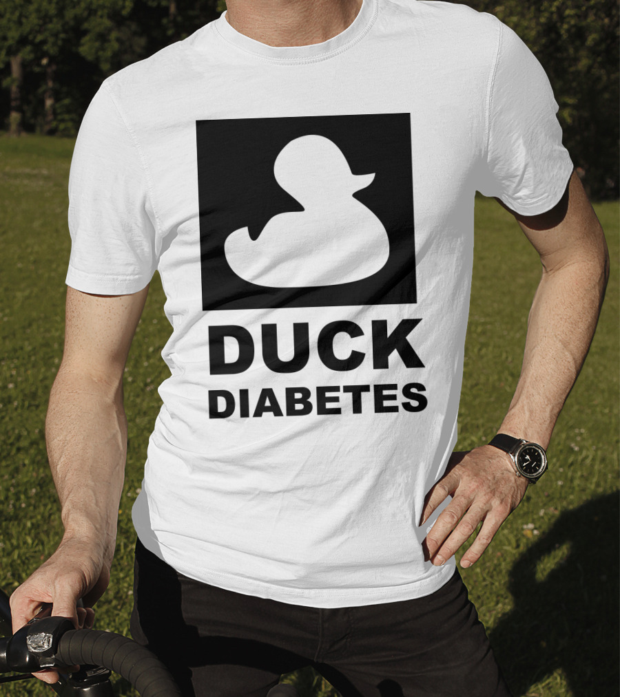 Duck Diabetes Rubber Duck Logo White T-Shirt