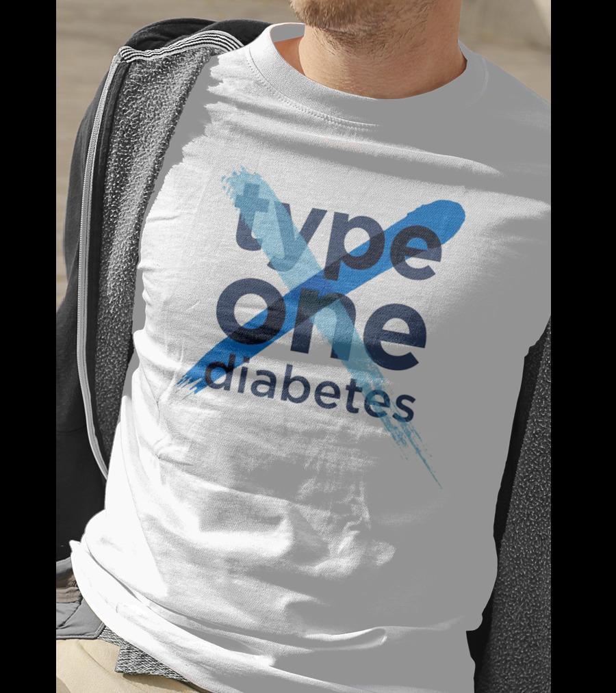 Type One Diabetes Blue Brushstroke T-Shirt