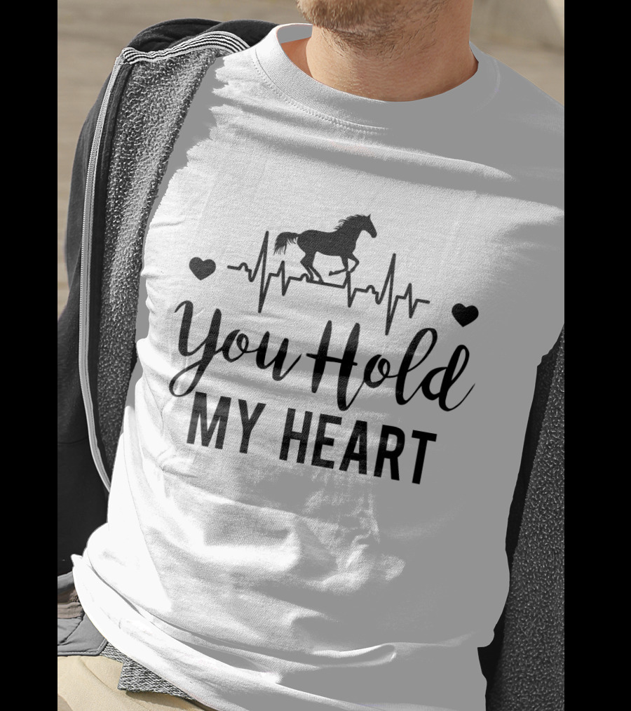 You Hold My Heart Horse EKG Hearts T-Shirt