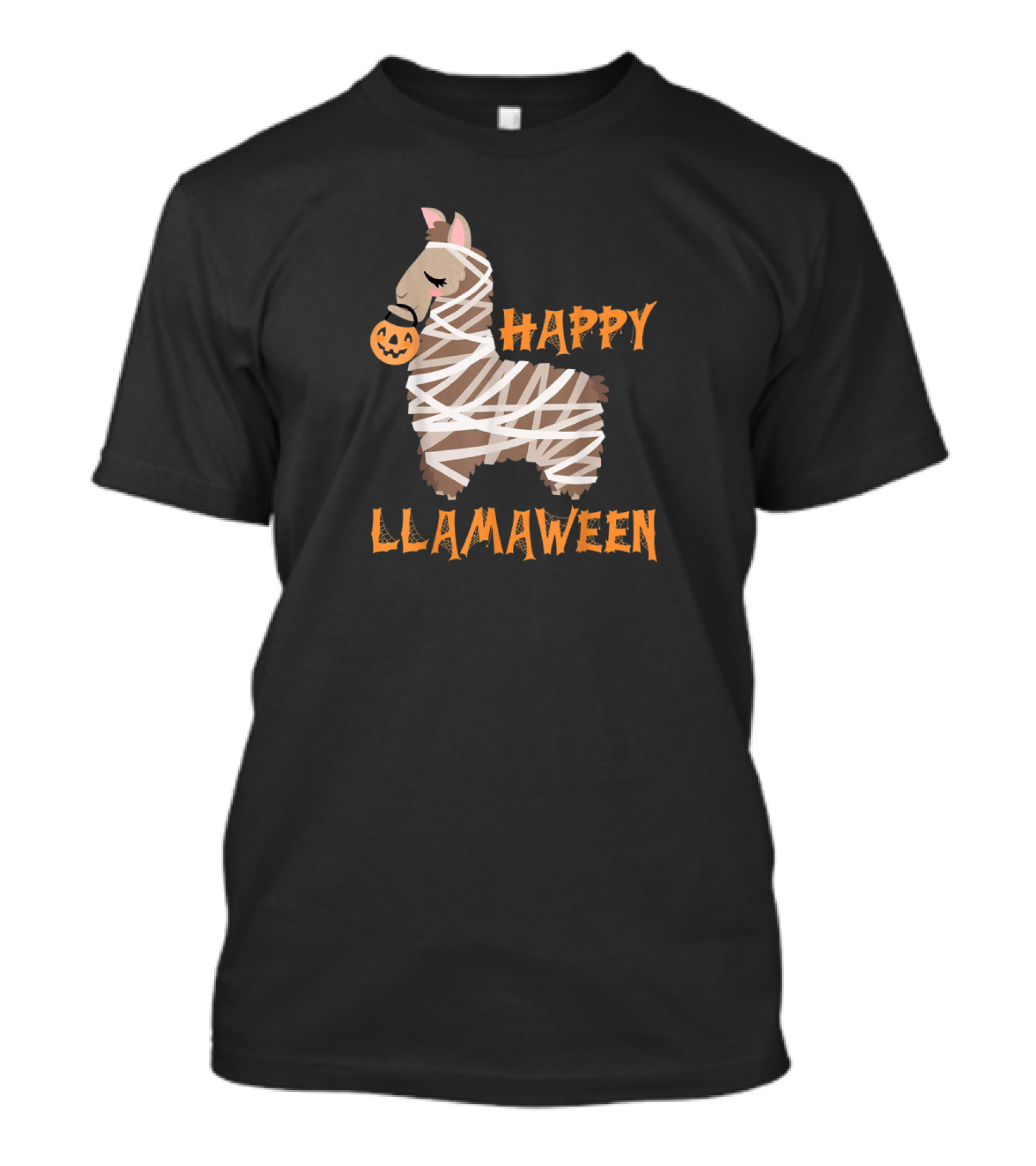 Happy Llamaween Pumpkin Mummy Llama T-Shirt
