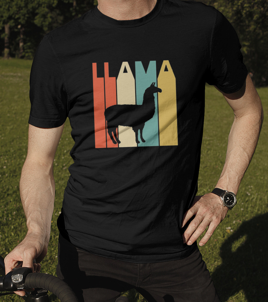 LLAMA Silhouette Retro Colors T-Shirt