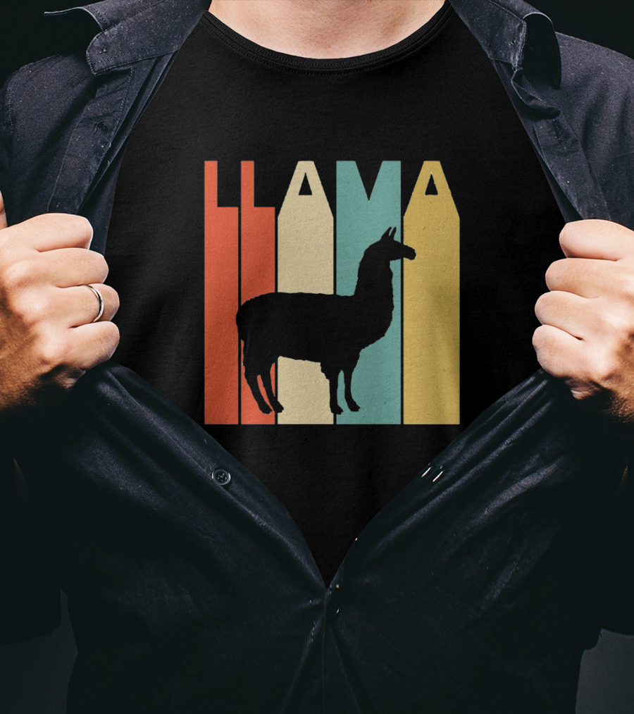 LLAMA Silhouette Retro Colors T-Shirt