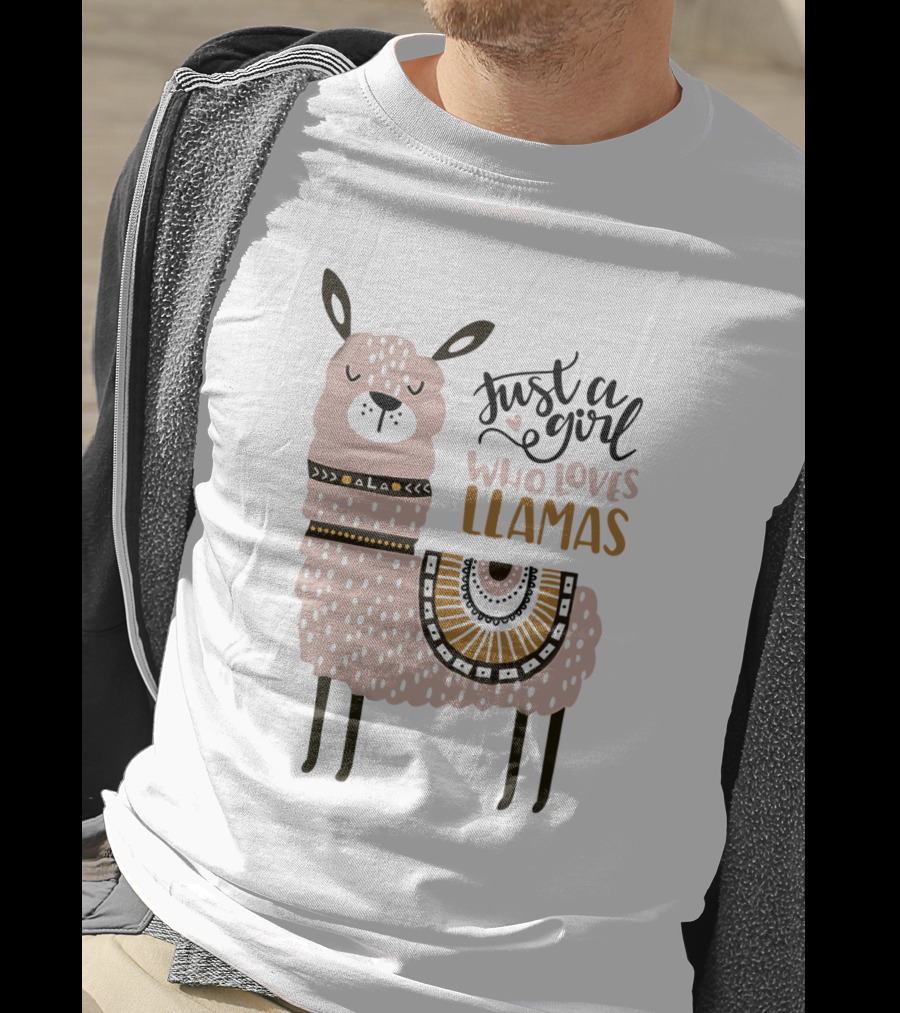 Just A Girl Who Loves Llamas Llama Coffee Perfect For Llama Lovers T-Shirt