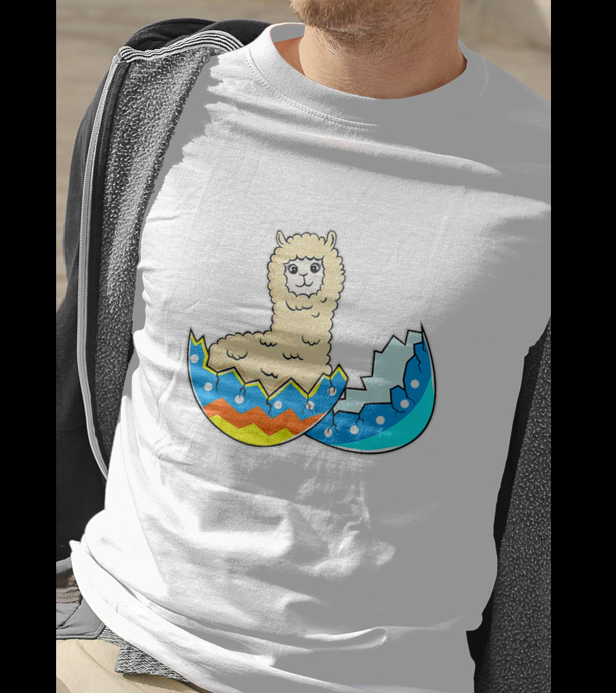 Llama Hatching From Easter Egg T-Shirt