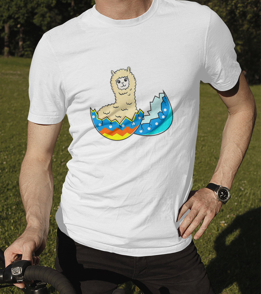 Llama Hatching From Easter Egg T-Shirt