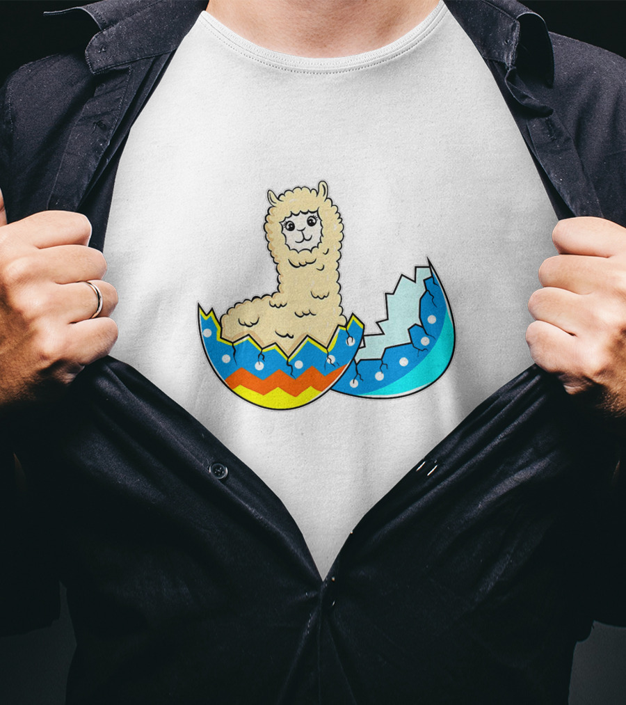 Llama Hatching From Easter Egg T-Shirt
