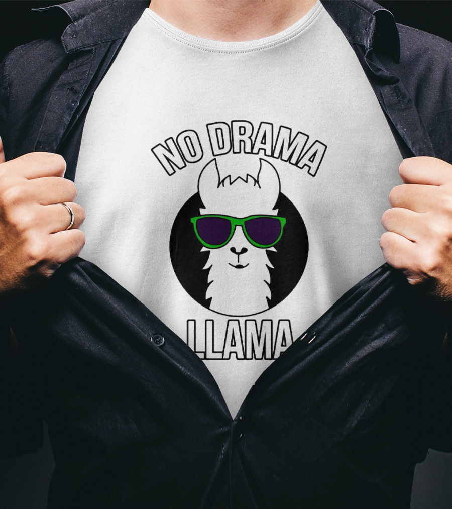 No Drama Llama Sunglasses Cool Design For Fun Times T-Shirt
