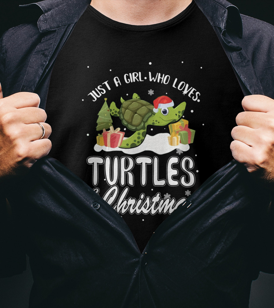 Just A Girl Who Loves Turtles And Christmas T-Shirt