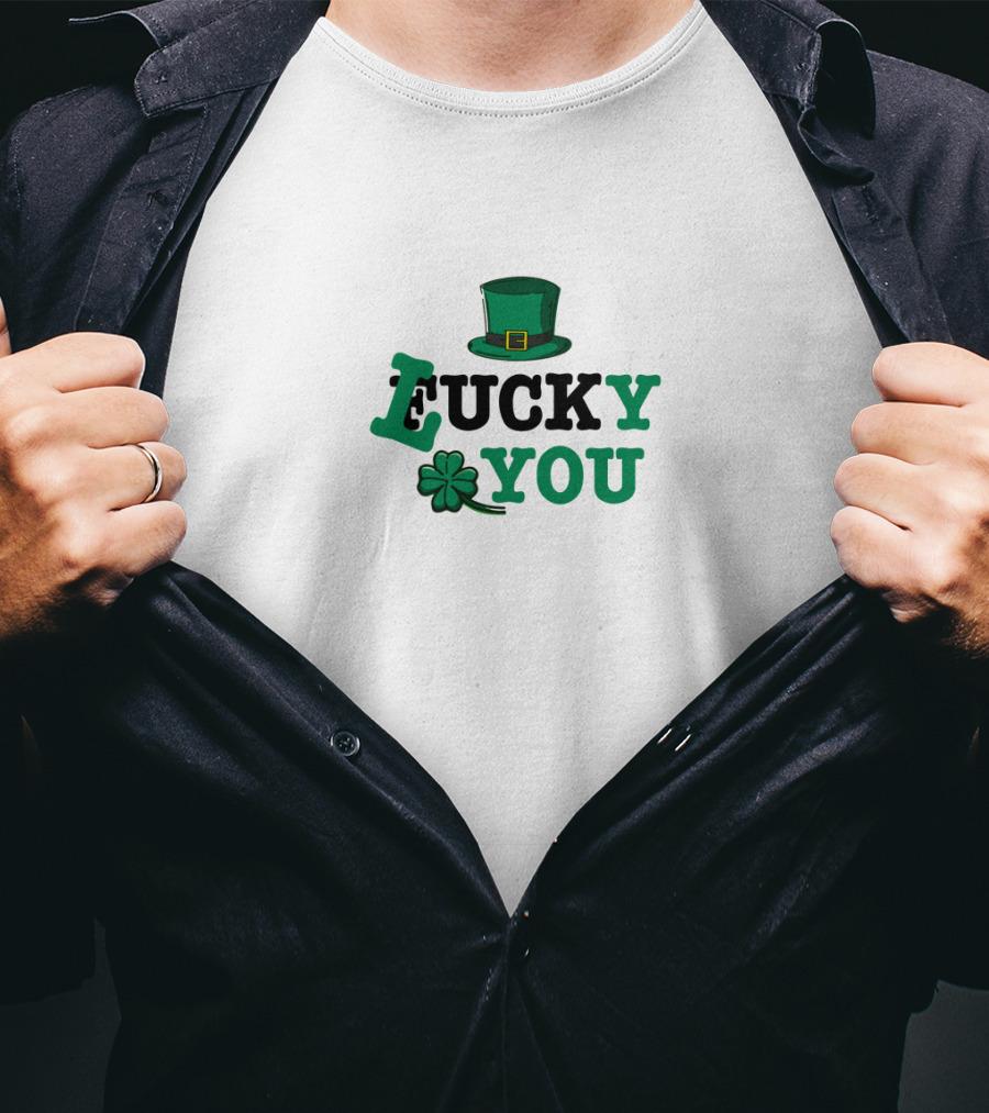 Lucky You Shamrock Hat T-Shirt
